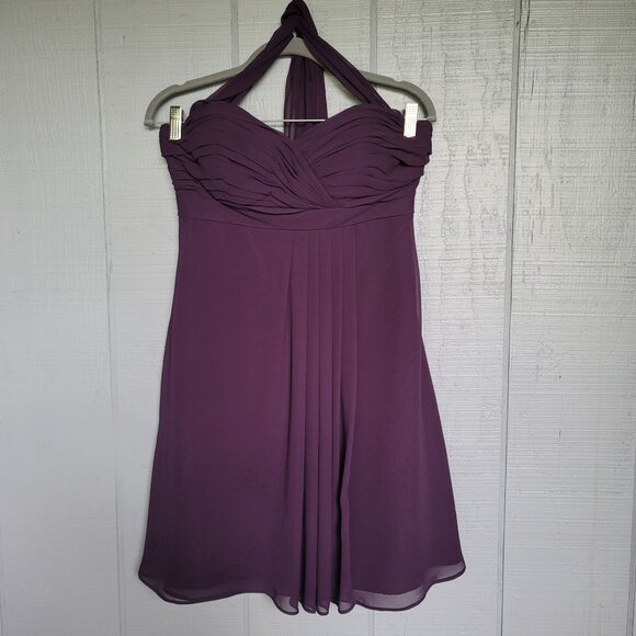 Bill Levkoff  Ruched Chiffon Alter Mini Dress. Size 12 - Picture 1 of 6